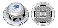 Lanzar 6.25 Inch Marine Speakers - 2 Way Water Resistant Audio Stereo Sound System with 400 Watt Power, Attachable Grills and Resin Treatment for Indoor and Outdoor Use - 1 Pair - AQ6CXS (Silver)