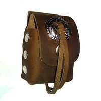 Retro Brown Leather Lighter Case With Concho Accent