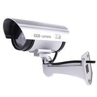 Targarian Premium Fake/Dummy CCTV Security Camera with Flashing LED Light - Indoor Outdoor - Silver
