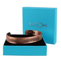 SISTO-X Copper Magnetic Cuff Bracelet/Bangle Danish Design by Sisto-X® 6 Magnets Strong Neodymium XL (190-225Mm)