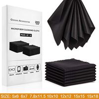 Glasses Cleaning Cloth Microfiber Cloth - Lens Cleaning Cloth 12 Pack Eyeglass Wipes Black Lens Cleaner 5x6 Inch Jewelry Cleaning Cloth Camera Lens Cleaner Laptop Computer Screen Cleaner Wipers Cloths