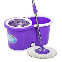 Dual Drive Stainless Steel Basket Rotary Mop [Reinforced Bar + Outlet +2 Trailer] Mop Bucket Size: About 46cm 26cm 22cm DELICATEWNN