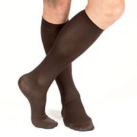 Men's Support Plus Lightweight Moderate Compression Dress Socks - Brown - Medium