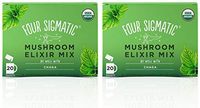 Four Sigmatic Foods Chaga Mushroom Instant Elixir Mix (Pack of 2) With Eleuthero, Mint and Rosehip, 20 Count Each