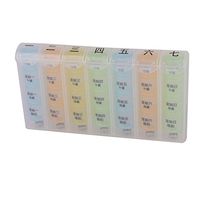 uxcell Plastic Travel 28 Compartments Weekly Spring Design Medicine Capsule Pill Box Multicolor