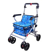 Rollator Walker with Seat, Folding Mobility Rolling Walker, Folding Transport Chair Innovative Medical 4 Wheeled Adult Walker Rollator,Suitable for The Elderly