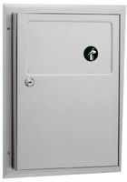 Bobrick 354 ClassicSeries 304 Stainless Steel Partition-Mounted Sanitary Napkin Disposal, Satin Finish, 1.2 Gallon Capacity, 12-3/4" Width x 17-3/16" Height