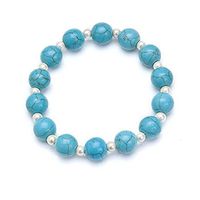 Turquoise & White Magnetic Therapy Bracelet (Size Small - 7")
