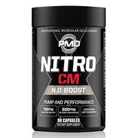PMD Sports Nitro cm - Nitric Oxide with Agmatine Pre Workout Supplement - Muscle Growth Pre Workout with L Arginine - Endurance Boost for Hardcore Exercise, Training, and Bodybuilding - 90 Capsules