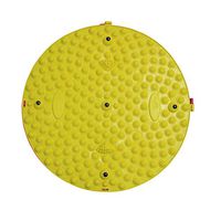 Round Shiatsu Foot Massage Mat - Shiatsu Circulation Reflexology Foot Massage Mat for Relieve Plantar Fasciitis, Heel, Foot Arch Pain & Stress Yellow