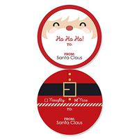 Big Dot of Happiness Jolly Santa Claus - Large Sticker Christmas Gift Tags - from Santa Stickers Gift Stickers - Set of 8