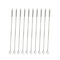 Weite Drinking Straw Brush Set, 10 Pieces 6.7inch Length 0.32 inch Diameter Soft Cleaner Brush for Stainless Steel Tumbler Smoothie Straws (Silver)