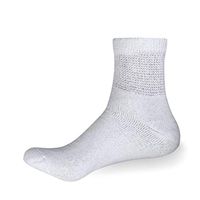 Sole Good Non-Binding Diabetic Quarter Ankle Socks, White, Pack of 3 Pair, Unisex Large, Sock Size 10-13, Shoe Sizes: Men's 6-11/Women's 9-13