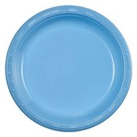 Party Dimensions 81193 10 Count Plastic Plate, 9-Inch, Light Blue