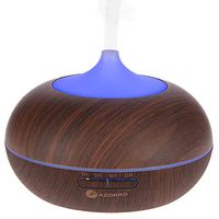 Essential Oil Diffuser 300ML, WoodGrain Ultrasonic Cool Mist Humidifier 16 LED Soothing Color Lights – 16 HOURS Continuous Mist -Waterless Auto Shut-off Great in Baby Rooms, Yoga, Office (Dark Wood)