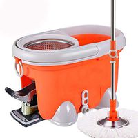 Broom and Dustpan With Long Handle Telescopic Upri Rotating mop - stainless steel lazy mop, household absorbent mop