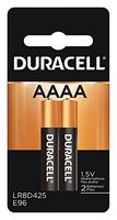 DURACELL MX2500B2PK Non-rechargeable Battery, Alkaline, 1.5 V, AAAA, Raised Positive and Flat Negative (5 pieces)