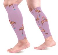 AHOMY Sports Calf Compression Sleeves Love Flamingos Hearts Leg Compression Socks for Men and Women