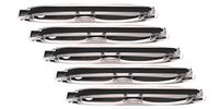 SOOLALA Best Gifts 5-Pairs 360 Rotating Tube Pen Clip Folding Reading Glasses, 5Black, 2.0D
