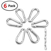Putars Stainless Steel Carabiner Buckle Pack Keychain Clip Spring Snap Key Chain Clip Hook Screw Gate Buckle Snap Hook Keychain Quick Link Lock Buckle 6pcs Sliver
