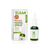 Xlear Rescue Nasal Spray with Xylitol, All-Natural Saline Nasal Spray for Sinus Rinse & Sinus Relief 1.5 Fl Oz
