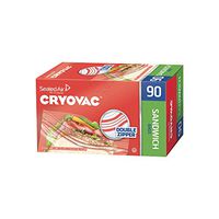 CRYOVAC Resealable Sandwich Bags - 1080 Count (12 Packs x 90 Bags)