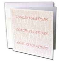 3dRose Pink Baby Congratulations - Greeting Cards, 6 x 6 inches, set of 12 (gc_34939_2)
