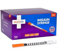 Brandzig Ultra-Fine Insulin Syringes 31G 1cc 5/16" 100-Pack Short Needle