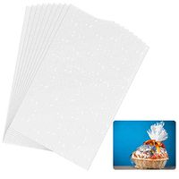 Cosweet 16 Pack Clear Basket Bags- 37'' × 26'' Large Clear Cello Cellophane Wrap with Heart Printed Pattern for Gifts and Baskets, Presents, Weddings, Party, Bridal/Baby Showers (TIE BOW NOT INCLUDED)