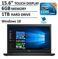 2016 Dell 15.6" HD LED TOUCHSCREEN Laptop, Intel Core i3-5015U 2.1 GHz, 6GB RAM, 1TB HDD, HDMI, Webcam, WIFI, Windows 10, Black