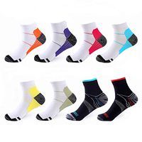 Compression Socks 8 Pairs, 15-20 mmhg Best Foot Athletic Medical for Men & Women, Gym Sport Arch Support Plantar Fasciitis Low Cut Running, Suitable for Flight, Travel, Nurses, Hiking, (L/XL)