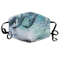 Face Mask Dolphins Ocean Customized Cycling Half Face Earloop Dust Mask for Women