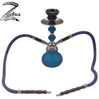 Zebra Smoke Series: 11" 1 Hose Pumpkin Echo (X1) Hookah Complete Set Complete Set (Blue 2 Hose)