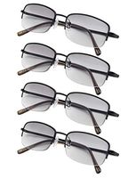 Spring Hinges Half-rim Reading Glasses 4-pack Grey Lens +1.0