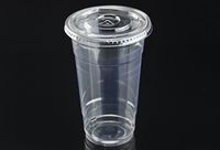 100 Count Plastic CLEAR 16 oz Cup and Flat Straw slot Lid w/ Signature Party Picks