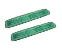 Real Clean 48 Inch Green Fringe Microfiber Dust Mop Pads (Pack of 2)