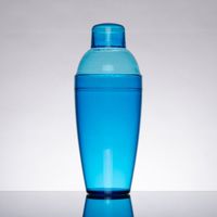 Fineline BLUE 14 oz Plastic Cocktail / Bar Shaker, 1 EACH w/ FDL Party Picks