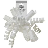 JAM PAPER Grosgrain Curly Gift Bows - White - 120/Pack