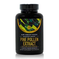 RAW Forest Foods - Pine Pollen Extract Capsules (120 Count) - Wild-Harvested, 10:1 Herb Extract to Support Endocrine System, Boost Hormone Balance of Testosterone and Prostate Support - with Piperine