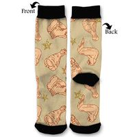 Chicken Drumsticks Wings Stars Socks Funny Fashion Novelty Advanced Moisture Wicking Sock for Man Women