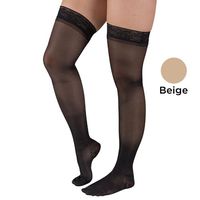 Blue Jay Sheer Support Medical Legwear in Beige – 20-30mmHg, 2X-Large Compression Stockings, Thigh High with Closed Toe and Stay-up Lace Top