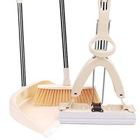 Broom and Dustpan With Long Handle Telescopic Up Non-Slip Handle Extra Long Handle Multi-Function Broom And Dustpan Windproof Stainless Steel Rod Broom Set Used For Room Garden Toilet