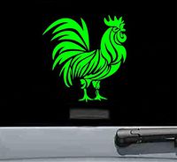 Chinese zodiac rooster Vinyl Decal Sticker (LIME GREEN)