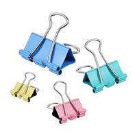 Muzi Binder Clips Paper Clamps for Office Supplies,Assorted Sizes, Multicolor, 172 Count