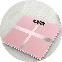 Bathroom Scales Floor Body Scale USB Glass Smart Household Electronic Digital Weight Balance Bariatric LCD Display 180KG/50G,Cross Rose Gold