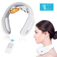 Pulse Neck Massager with Heated, 4D Smart Cordless Electric Massage Equipment 3 Modes and 15 Speeds for Office, Home,Travel, Gifts for Women Men Dad Mom