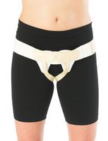Neo G Double Lower Hernia Support – Helps Reduce Symptoms of Overstrain & Exertion, Pre/Post-Surgery Aid, Bilateral Inguinal Hernias - Breathable & Adjustable – Class 1 Medical Device - Small – Tan