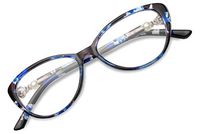 GAOYE Progressive Multifocus Reading Glasses Blue Light Blocking for Women Men,No Line Multifocal Readers (Blue Bean Flower, 3.0)