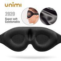 Sleep Mask,Unimi Upgrade 3D Contoured Cup Eye Mask & Blindfold,Memory Foam Eye Shade with Adjustable Strap,100% Light Blocking Sleeping Mask for Women Men,Eye Mask for Sleeping/Travel/Yoga(Black）