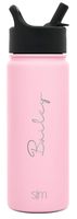 Simple Modern 18 Ounce (Custom) Summit Water Bottles with Straw Lid - Vacuum Insulated Tumbler Double Wall Travel Mug 18/8 Stainless Steel Flask -Blush